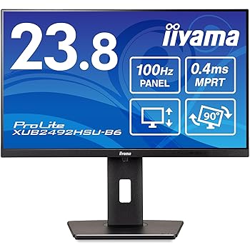 【中古】【未当てはめる】iiyama 管する 見せびらかす XUB2492HSU-B6 23.8in 盛りだくさん固定ディスク IPS操作手順 高さかい繕う 角度かい繕う 縦回転させる HDMI DisplayPort USBこしき 全有線テレビ付 3年