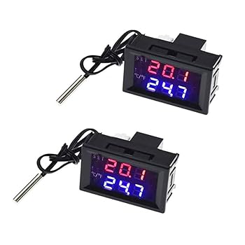 【中古】2PCS W1209WK Temperature Controller -50 to 110 Celsius (-58 to 230 F) DC 12V Programmable Heating Cooling Thermostat Control Switch Mod