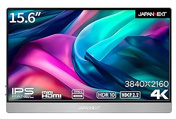 【中古】JAPANNEXT 15.6インチ モバイルモニター IPS パネル 4K UHD 3840x2160解像度 スマートケース付き (Type C/MAC PC対応/スピーカー内蔵 / sRGB100%
