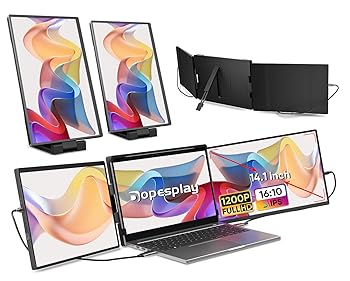 【中古】【2025新型モデル】デュアルモニター Dopesplay 360&deg;回転 14~17.3インチ 2画面 拡張 トリプル ノートパソコン用 モバイル 14インチ ノートパソ｜AJIMURA-SHOP