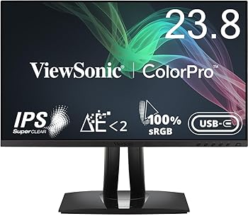 【中古】【未使用】ViewSonic ビューソニックジャパン 23.8インチ ColorPro VP2456 カラーマネージメントモニター (フルHD/IPS/sRGB100%/Pantone認証/USB Type-C(60