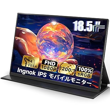 【中古】Ingnok 可動性 管する 18.5in 可動性見せびらかす 100%sRGB FHD 非光輝 IPS液晶ダイアログボックス USBType-C miniHDMI FreeSync相応う なおなお書き4/XBOX/Swi