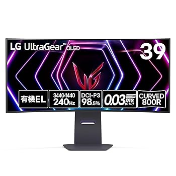 【中古】【VGP 2024 Summer ゲーミング大賞】LG ゲーミング 管する UltraGear OLED 39GS95QE-B 39in/有機EL/21:9 曲面 ウルトラ広広とした(3440×1440)