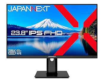 【中古】JAPANNEXT 23.8in 管する 盛りだくさん固定ディスク 1920x1080解像力 IPS 見せびらかす (HDMI/USB-C 給電 (65W) / DisplayPort/金棒引き内蔵/高さ自然調整/回転させる