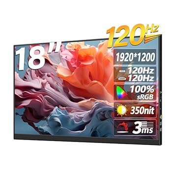 【中古】携帯型管する、18in固定ディスクポータブルラップトップモニター、デュアル金棒引き内蔵、コンピューターゲームディスプレイコンピューター用