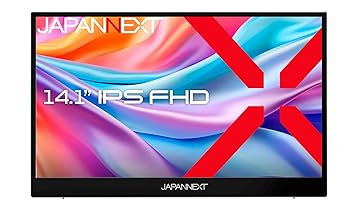 【中古】JAPANNEXT 14.1in 可動性管する IPS ダイアログボックス 盛りだくさん固定ディスク 1920x1080解像力 (USB/Type C/MAC マイコン相応う/金棒引き内蔵 / sRGB100% / 非光輝) JN-M