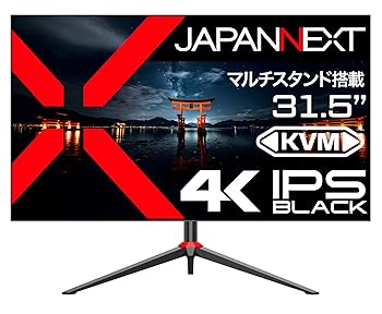 【中古】JAPANNEXT 31.5in 管する 4K UHD 3840x2160解像力 IPS BLACK 見せびらかす (HDMI/USB-C 給電 (65W) / DisplayPort/金棒引き内蔵/高さ調