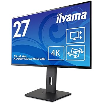 【中古】【未使用】iiyama 4K モニター ディスプレイ 27インチ ProLite XUB2792UHSU-B6 IPS方式 HDMI DisplayPort USBハブ 高さ調整 角度調整 全ケーブル付 3年保証｜AJIMURA-SHOP