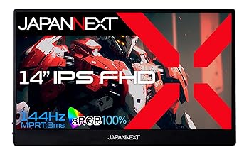 【中古】【未使用】JAPANNEXT 14インチ モバイルモニター IPS パネル フルHD 1920x1080解像度 スマートケース付き (USB/Type C/MAC PC対応/スピーカー内蔵 / sRGB10