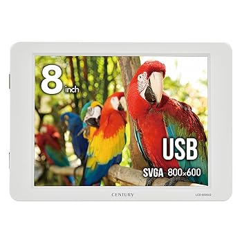 【中古】【未使用】センチュリー 「plus one」USB接続専用 8インチサブモニター 色：グレイッシュホワイト LCD-8000U2WV2_FP