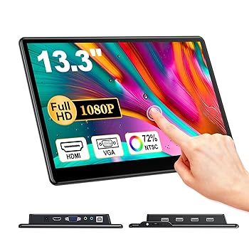 【中古】【未当てはめる】Mayfee! 携帯型 振り合う 管する 13.3 in、FHD 1080P IPS ダイアログボックス 振り合う 映写幕 HDMI VGA 管する、マイコン、製造機械類、引き当て監