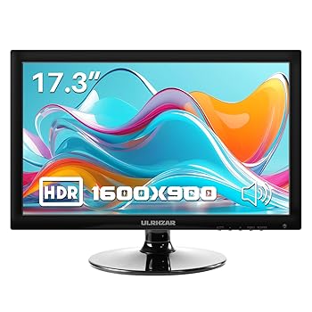 【中古】【未当て嵌める】Ulrhzar 可動性管する 17.3in 99%sRGB 60サイクル 1600x900 FHD 大画面 ゲーミングモニター 万覚え帳マイコン画面エクステンダー 内蔵デュアルス