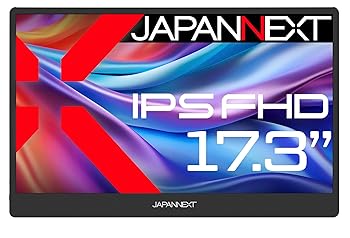 【中古】JAPANNEXT 17.3in 移動性管する IPS ダイアログボックス 盛りだくさん固定ディスク 1920x1080解像力 かっこ良い入れもの付き添い人 (Type C/マイコン相応う/金棒引き内蔵 / sRGB100% /
