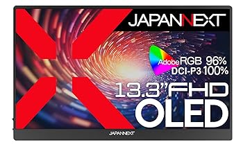 【中古】JAPANNEXT 13.3インチ モバイルモニター OLED パネル フルHD 1920x1080解像度 スマートケース付き (USB/Type C/miniHDMI/PC対応/スピーカー内蔵