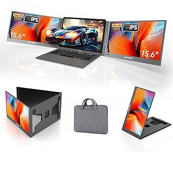 【中古】【2025最新】MT-VIKI デュアル管する 15.6in 2画面 取りひろげる管する Win/Mac用(M1、M2、M3)、トリプル管する15.6in ノートパソコンデュア その他-パソコン・周辺機器
