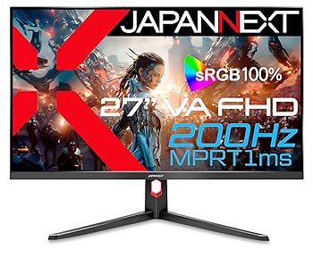【中古】JAPANNEXT 27in ゲーミングモニター 200サイクル 1ms 盛りだくさん固定ディスク 1920x1080解像力 VA ダイアログボックス 見せびらかす (HDMI/DisplayPort/VESA相応う/ブルーライトカ
