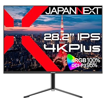 【中古】JAPANNEXT 28.2インチ モニター IPS ディスプレイ (HDMI/DisplayPort/スピーカー内蔵/ブルーライトカット) JN-282IPS4KP