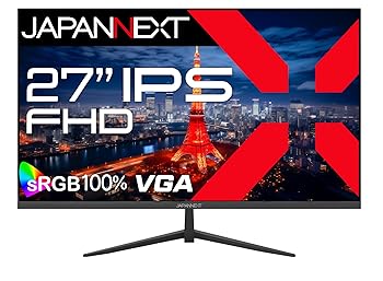 【中古】JAPANNEXT 27インチ モニター フルHD 1920x1080解像度 IPS ディスプレイ (HDMI/VGA/スピーカー内蔵/ブルーライトカット) JN-IPS271FHD