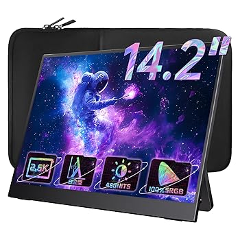 【中古】移動性管する cocopar 14.2in 2K解像力 2520x1680 高明快さ450nits 100％sRGB広色域 光輝IPS 独立独歩照明ランプ 軽さ600g 薄型 狭写真立て FreeSync