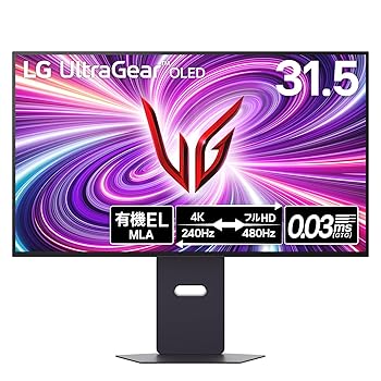 【中古】【未当て嵌める】【VGP 2025 ゲーミング大賞/金賞】LG ゲーミングモニター UltraGear OLED 32GS95UV-B 31.5in/4K(3840×2160)/VESA Dual Mode(4K@240サイクル/FHD@4