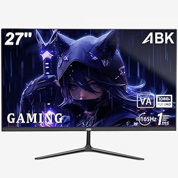【中古】【未当て嵌める】ABK ゲーミングモニター 27はたご屋 165サイクル FHD 1920*1080P VAダイアログボックス Free Sync 178°広視角 HDR相応う 1ms化学反応 VESA相応う 青みともし火助け出す ゲームディ