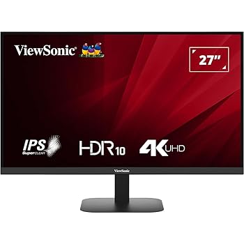 【中古】ViewSonic ビューソニックジャパン 27インチ 液晶モニター VA2708-4K-MHD (4KUHD/IPS/60Hz/4ms/HDMI,DP/フリッカーフリー/ブルーライトフィルタ|AJIMURA-SHOP