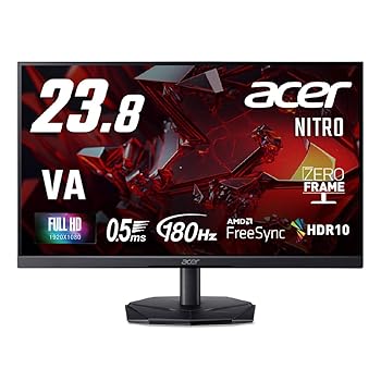 【中古】Acer ゲーミングモニター 23.8インチ VA フルHD 非光沢 180Hz 0.5ms NTSC 72% AMD FreeSync HDR10 HDMI 2.0 DisplayPort スピーカー・ヘッドフォ