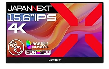 【中古】JAPANNEXT 15.6インチ モバイルモニター IPS パネル 4K UHD 3840x2160解像度 (USB/Type C/MAC PC対応/スピーカー内蔵 / sRGB100% / 光沢) JN-MD-