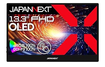 【中古】JAPANNEXT 13.3インチ モバイルモニター OLED パネル フルHD 1920x1080解像度 スマートケース付き (USB/Type C/MAC PC対応/スピーカー内蔵 / sRG|AJIMURA-SHOP