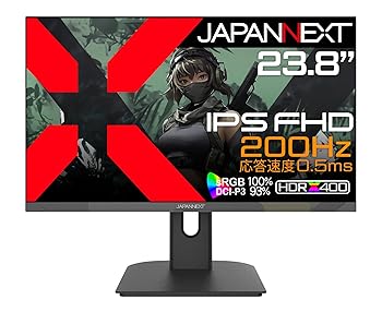 【中古】JAPANNEXT 23.8インチ IPSパネル搭載 200Hz対応 フルHD(1920x1080)解像度 ゲーミングモニター JN-IPS238G200F-Camo 本体カラーにカモフラージュ(