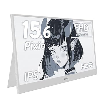 【中古】Pixio 携帯型管する 白 白いこと PX160 Wave White 15.6in 60サイクル FHD IPS ピクシオ 移動性管する 見せびらかす