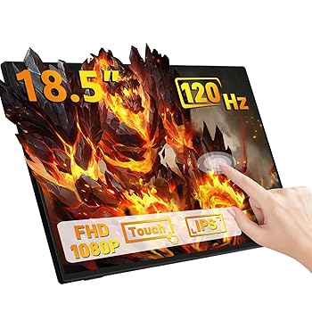【中古】GeeekPi 18.5インチ 1920x1080 静電容量式タッチスクリーン 100-120Hz IPSディスプレイ ポータブルスクリーンモニター、Raspberry Pi 5/4B/3B/3B