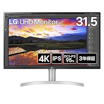 【中古】LG 管する 見せびらかす 32UN650K-W 31.5in/4K(3840×2160)/IPS/DCI-P3 95%/HDR/アンチグレア/HDMI×2/DisplayPort/高さ自然調整/5W+5W スピー パソコン・周辺機器-ディスプレイ