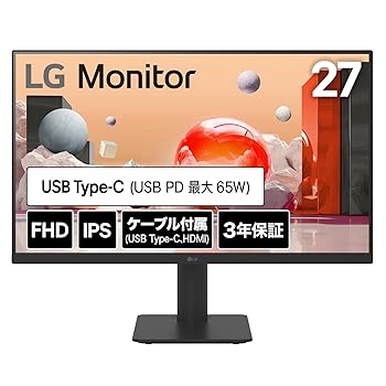 【中古】LG 管する 見せびらかす 27MS570B-B 27in/盛りだくさん固定ディスク(1920×1080)/100サイクル/IPS/アンチグレア/HDMI×2/USB Type-C(USB PD65W)/USBこしき(Down×2)/
