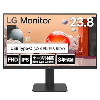 【中古】LG 管する 見せびらかす 24MS570B-B 23.8in/盛りだくさん固定ディスク(1920×1080)/100サイクル/IPS/アンチグレア/HDMI×2/USB Type-C(USB PD65W)/USBこしき(Down×2)
