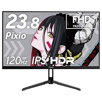 【中古】Pixio PX246 Wave ゲーミングモニター 23.8インチ 黒 ブラック FHD 120Hz IPS ピクシオ HDMI VGA 4ms PS5