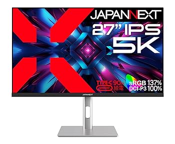 【中古】JAPANNEXT 27in IPSダイアログボックス積み上げる 5K(5120x2880)解像力 液晶管する JN-IPS275K-HSPC9 HDMI DP USB Type-C(最大限度90W給電) HDR sRGB:137% DCI-P3