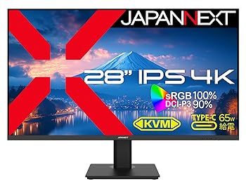 【中古】【ECサイト限定】JAPANNEXT 28インチ IPSパネル搭載 4K(3840x2160)解像度 液晶モニター JN-i28U-C6 HDMI DP USB Type-C(最大65W) HDR sRGB:100%