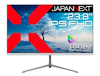 【中古】【未使用】JAPANNEXT 23.8インチ IPSパネル搭載 フルHD(1920x1080)解像度 ホワイトカラー液晶モニター JN-IPS238FHD2-C6-W HDMI DP USB Type-C(最大65W給電