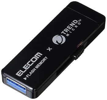 【中古】【未使用】エレコム USBメモリ USB3.0 トレンドマイクロ製ウイルス対策ソフト搭載 16GB ブラック MF-TRU316GBK