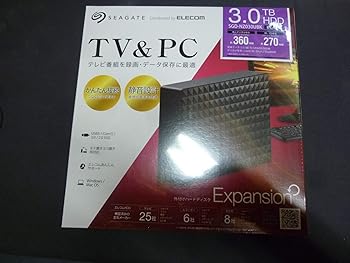【中古】エレコム SGD-NZ030UBK(ブラック) 外付けHDD 3TB USB3.1(Gen1) /3.0/2.