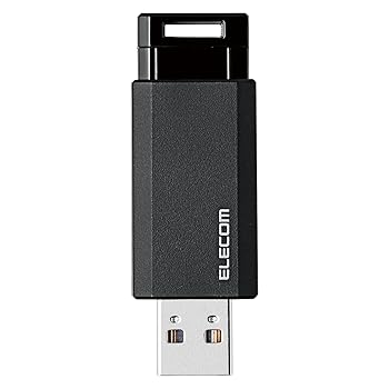 【中古】エレコム USBメモリ/USB3.1 Gen1/ノック式/オートリターン機能/128GB/ブラック