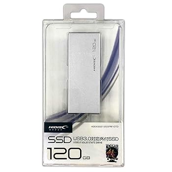 【中古】HIDISC USB3.0ポータブルSSD 120GB HDEXSSD120GPM10TD