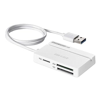 【中古】バッファロー BUFFALO USB3.0 マルチカードリーダー スタンダードモデル ホワイト BSCR108U3WH