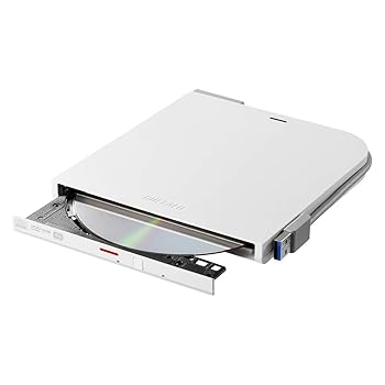 【中古】BUFFALO バッファロー USB3.1(Gen1)/3.0 デスクトップパソコン対応 外付け DVD/CDドライブ バスパワー Wケーブル(給電ケーブル付き) 薄型ポータ 6,158円