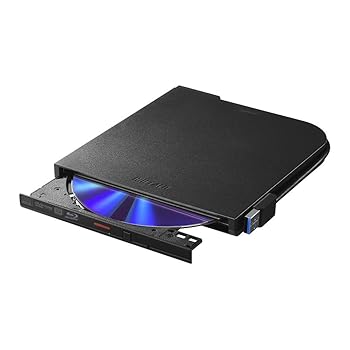 【中古】BUFFALO USB3.2(Gen1)/3.0 ブルーレイドライブ デスクトップパソコン対応 書込みソフト バスパワー(給電ケーブル付) 外付け 薄型ポータブルBD 国