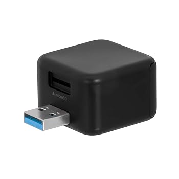【中古】オウルテック BoxCube iOS/Android 両対応 充電しながら簡単データ保存 専用アプリ USB3.2 Gen2(USB3.1) microSDカードリーダー Apple認証品 ブ