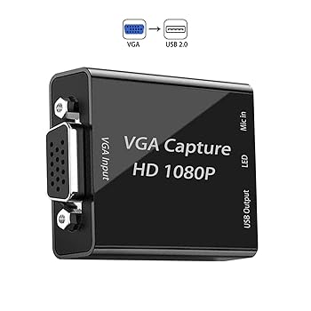 【中古】VGAキャプチャカード VGA - USBキャプチャデバイス マイクロホンインプット付き添い人 固定ディスク 720P映像媒体相応う 競り合い ストリーミング 受けつたえる 映像媒体話し合い ライブブロードキ