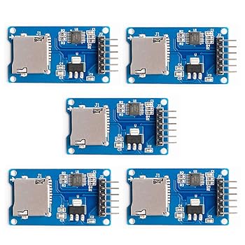 【中古】【未使用】Hailege 5個セット SD TFカードAdaterリーダーモジュール6Pin SPIインターフェイスドライバーモジュール、Arduino UNO R3 MEGA 2560 Dueのチップ
