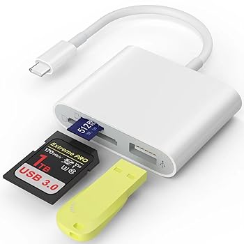 【中古】SZHAIYIJIN SDカードリーダー USB 3.0 Type C 高速 - SD/TFカードアダプター iPhone 15/16 Pro Max用 メモリーカードリーダー SD MicroSD USB 3
